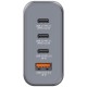 Verbatim 32203 GaN Įkroviklis 140W 4-Port, USB-A/USB-C, EU/UK/US Plug, Pilka/Juoda