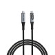 Verbatim 31849 Sync & Charge Kabelis USB-C į USB-C 240W 40Gbps 120cm, Power Display, Pilka/Juoda