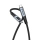 Verbatim 31849 Sync & Charge Kabelis USB-C į USB-C 240W 40Gbps 120cm, Power Display, Pilka/Juoda