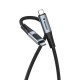 Verbatim 31848 Sync & Charge Kabelis USB-C į USB-C 100W 480Mbps 120cm, Power Display, Pilka/Juoda