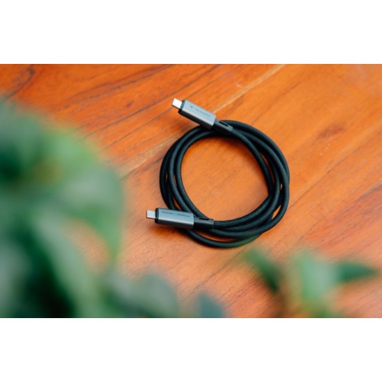 Verbatim 31847 Sync & Charge Kabelis USB-C į USB-C 240W 40Gbps 120cm, Pilka/Juoda