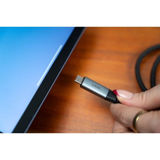 Verbatim 31846 Sync & Charge Kabelis USB-C į USB-C 100W 480Mbps 120cm, Pilka/Juoda