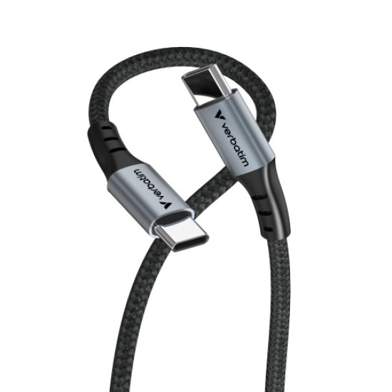 Verbatim 31846 Sync & Charge Kabelis USB-C į USB-C 100W 480Mbps 120cm, Pilka/Juoda