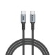 Verbatim 31845 Sync & Charge Kabelis USB-C į USB-C 60W 480Mbps 120cm, Pilka/Juoda