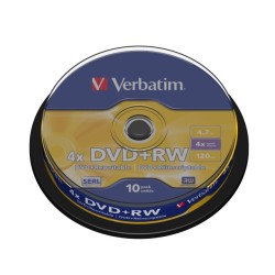 Verbatim 43488 DVD+RW SERL 4.7GB 4X Matt Silver Surface diskai (10 vnt pakuotėje)