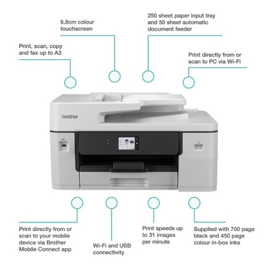 Brother MFC-J6760DW Spausdintuvas rašalinis spalvotas MFP A3 31 ppm USB Wi-Fi Ethernet LAN