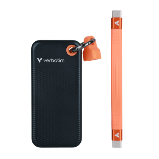 Verbatim 32193 Išorinis SSD diskas 1TB, USB-C 3.2 Gen 2, M.2, iki 1000MB/s, Juoda/Oranžinė