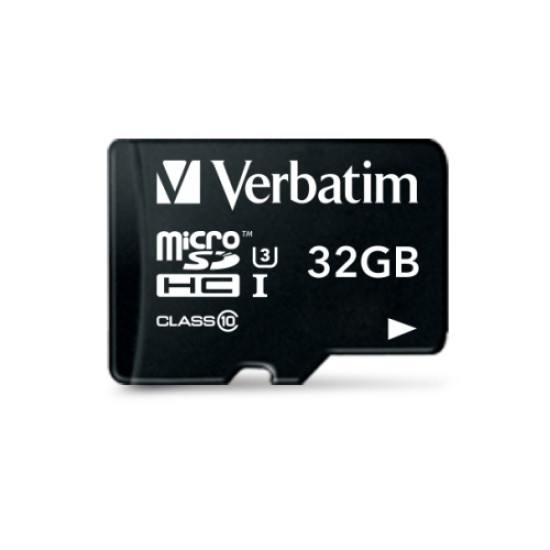 Verbatim 47041 Pro U3 Micro SDXC Atminties kortelė 32GB + microSD į SD Adapteris