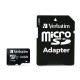 Verbatim 47042 Pro U3 Micro SDXC Atminties kortelė 64GB + microSD į SD Adapteris