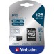 Verbatim 47044 Pro U3 Micro SDXC Atminties kortelė 128GB + microSD į SD Adapteris