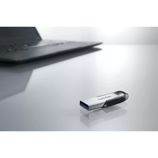 SanDisk Ultra Flair USB atmintinė 256GB, USB-A 3.0, Juoda/Sidabrinė
