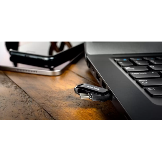 SanDisk Ultra Dual Drive Go USB atmintinė 1TB, USB-C/USB-A 3.2 Gen 1, Juoda